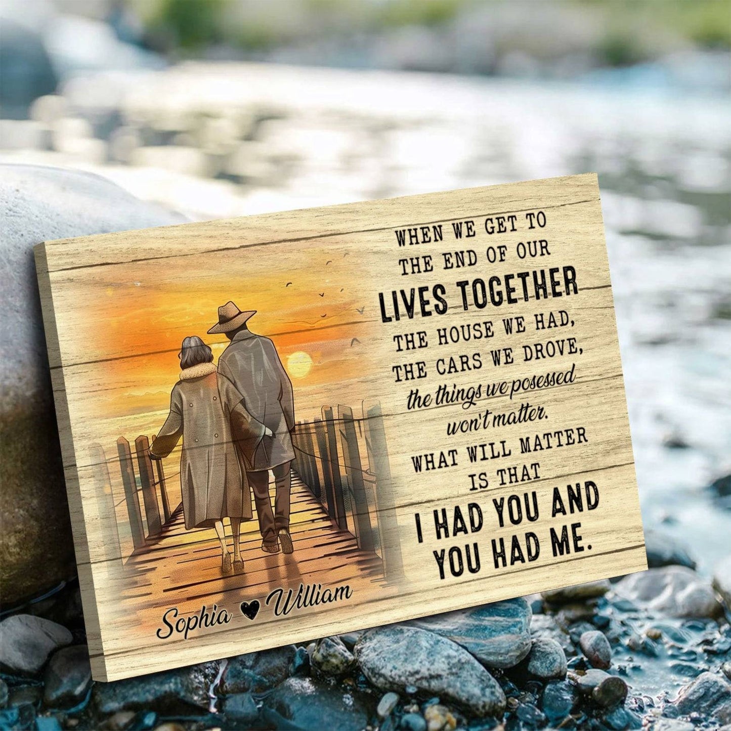 When We Get To The End Personalized Couple Canvas, Custom Couple Wall Art, Wedding Gift, Anniversary Hanging, Custom Couple Gift