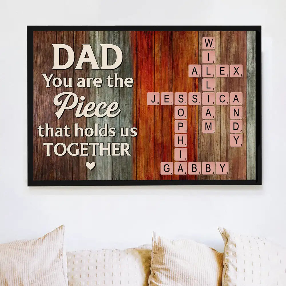 "You Hold Us Together" - Custom Scrabble Poster for Dad – Father's Day Gift