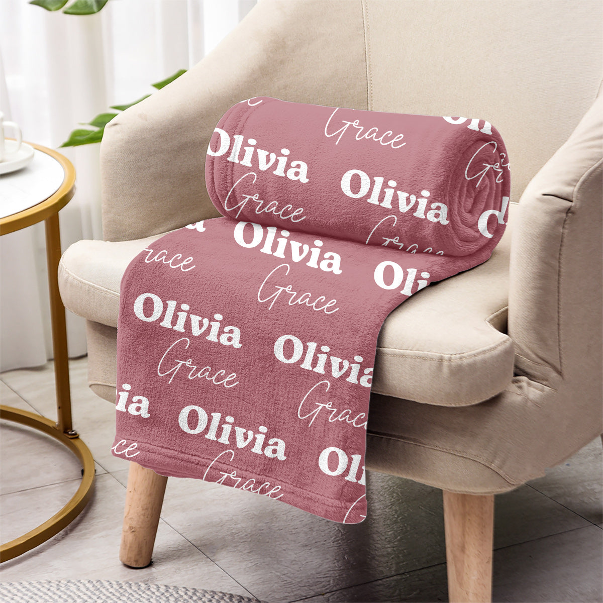 Custom Name Pattern - Personalized Sibling Blanket
