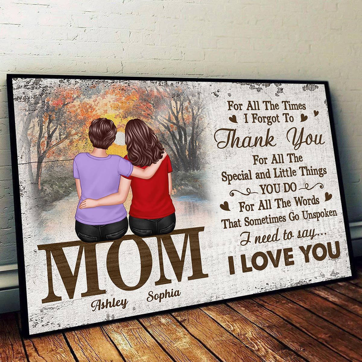 Grateful Love – Custom Poster Featuring a Heartwarming Moment with Mother and Daughter – Ideal Gift for Mother’s Day or Family Celebrations