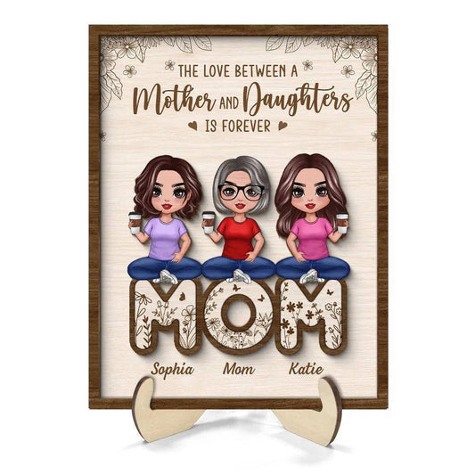 Together with Mom - 'Mother & Daughters' United Wooden Plaque - A Heartfelt Gift for Mother's Day