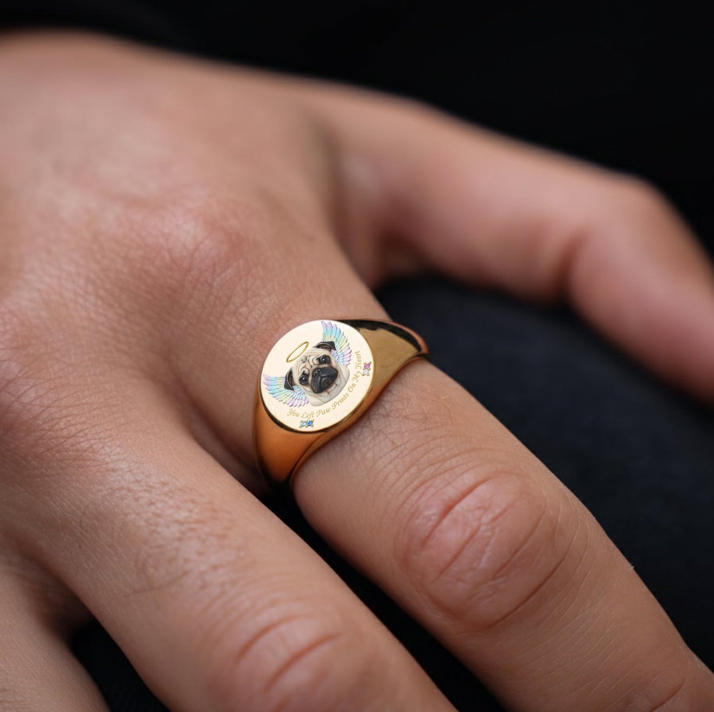 Forever In Our Hearts - Personalized Dog Signet Ring