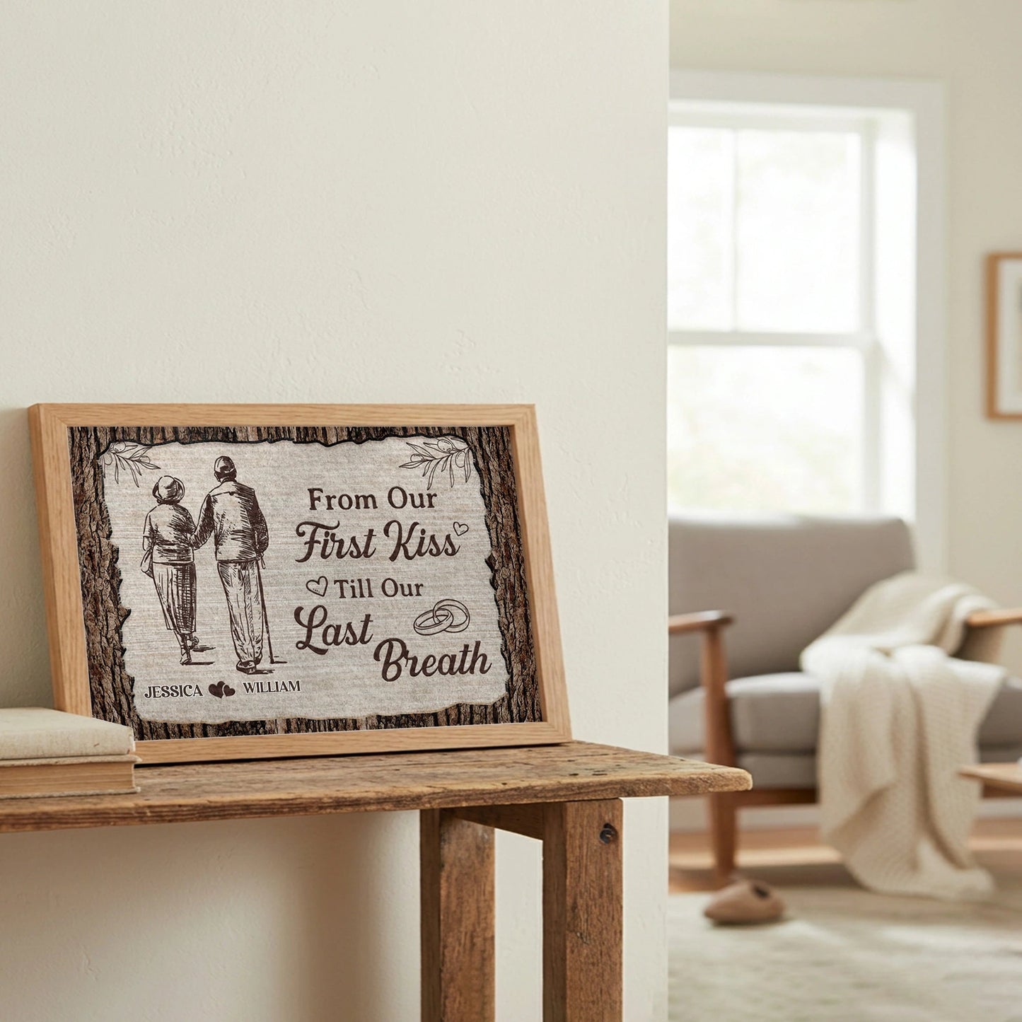 Personalized Poster for Couples From Our First Kiss Till Our Last Breath, Romantic Wall Art, Unique Anniversary Gift