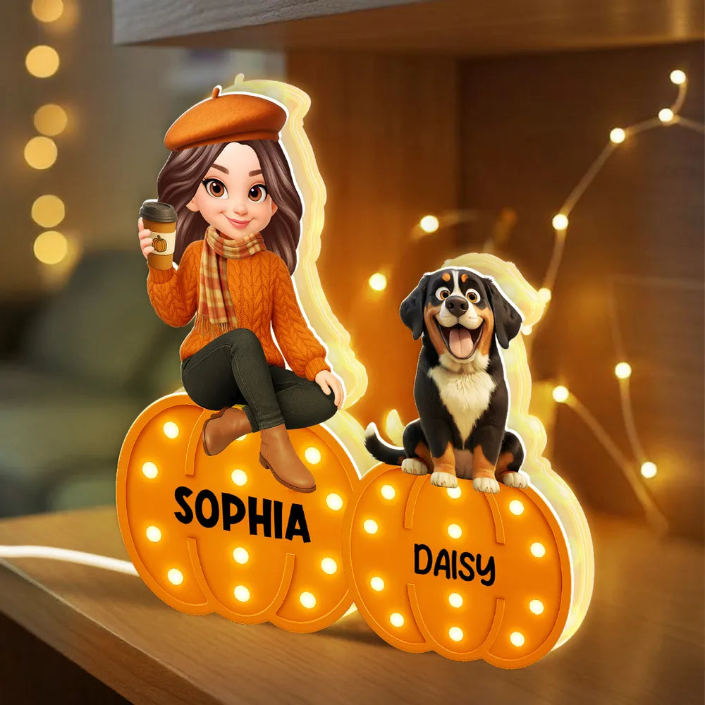 Personalized Pumpkin Light Box - Perfect Fall Décor for You and Your Pet