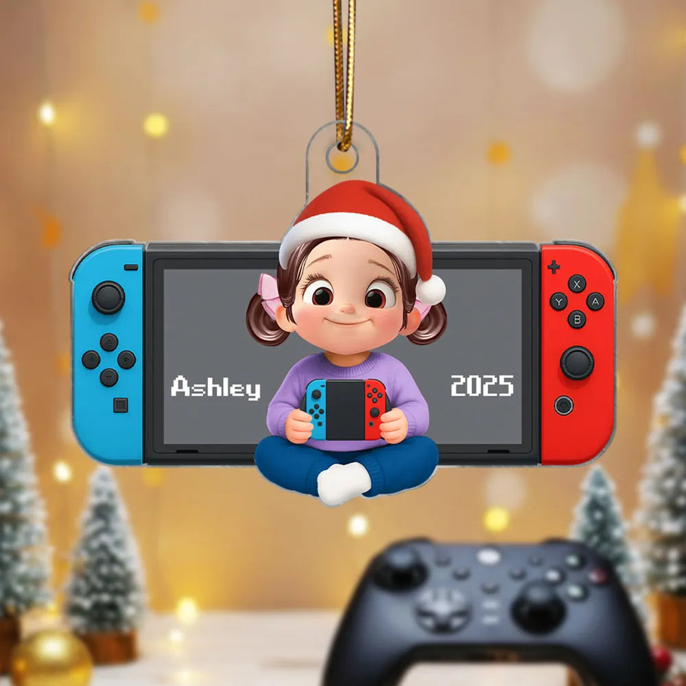 Acrylic Ornament with Game Console Theme, Festive Playful Design, Perfect Gift for Kids and Gamers