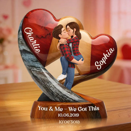 You & Me We Got This Personalized Shaped Acrylic Block Plaque Romantic Couple Keepsake Valentine's Day Gift