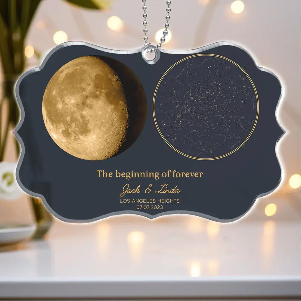 Custom Star Map and Moon Poster – Romantic Gift for Couples with Names, Date & Location