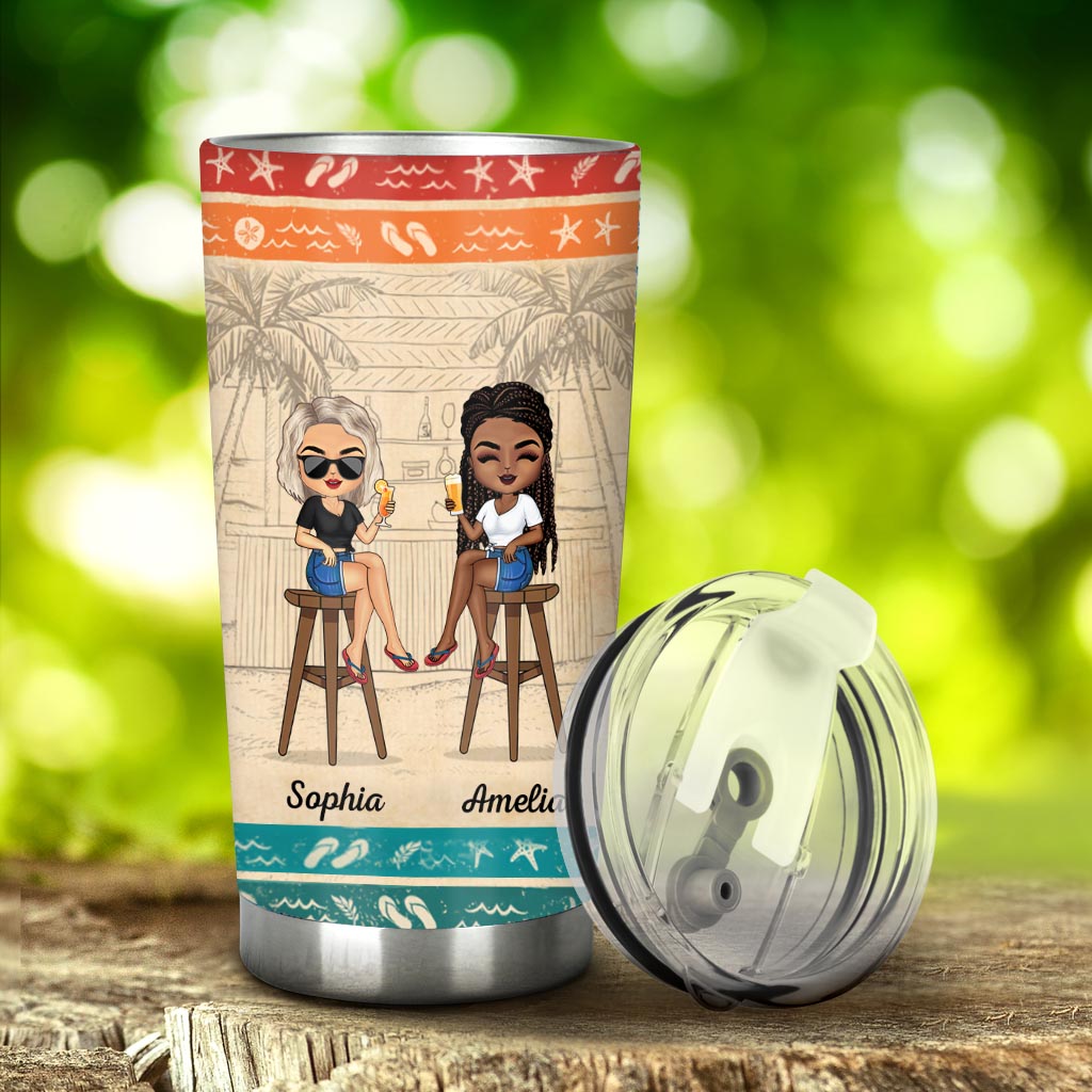 Hangovers Are Temporary But Drunk Stories Are Forever Vacation - Personalized Bestie Tumbler