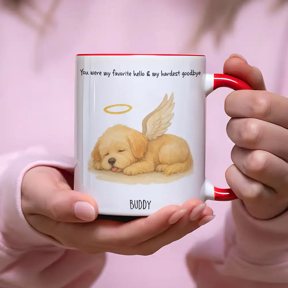 White Ceramic Pet Memorial Mug – Personalized Sympathy Gift
