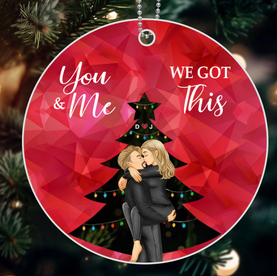 From Our First Kiss Till Our Last Breath Christmas Couple - Personalized Custom Shaped Keychain or Ornament or Poster or Plaque