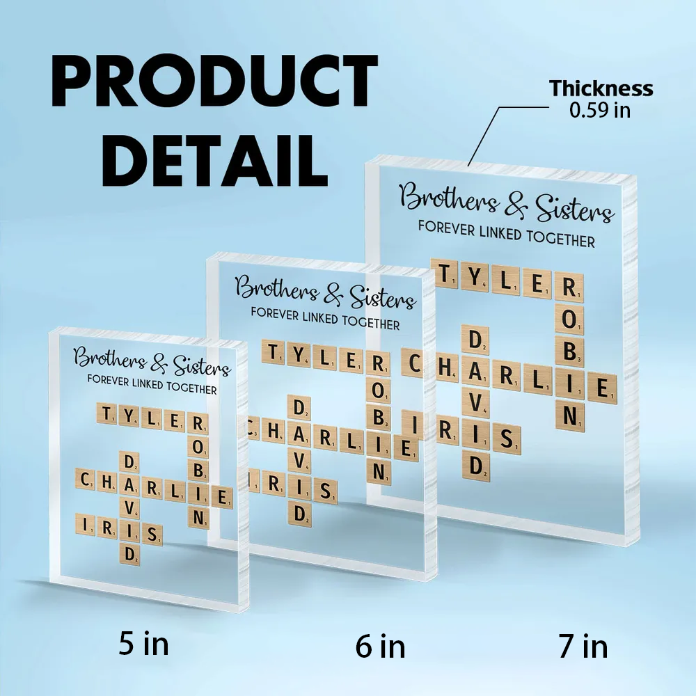Personalized Acrylic Plaque with Brothers & Sisters Design