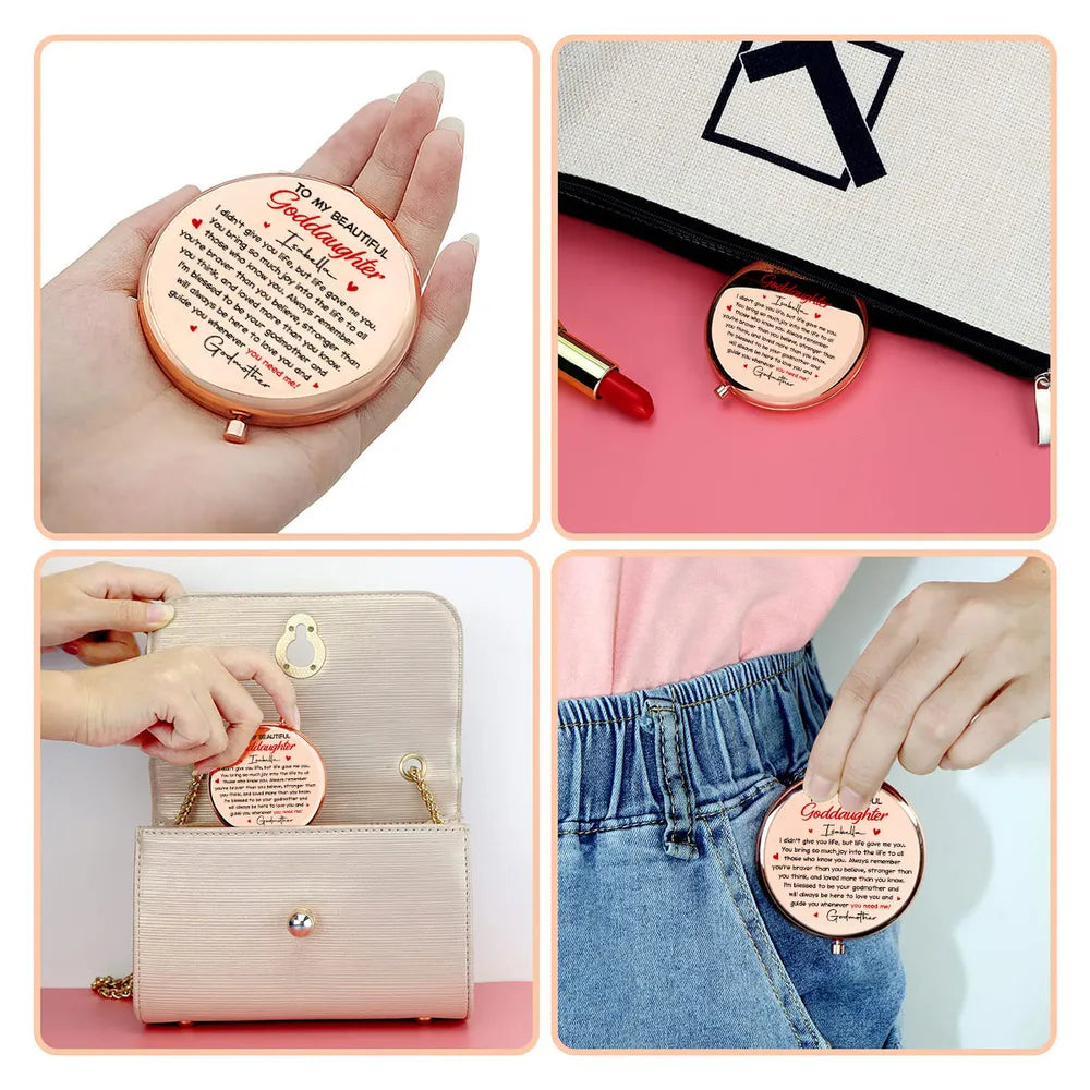 To My Beautiful Goddaughter - Personalized Custom Compact Mirror