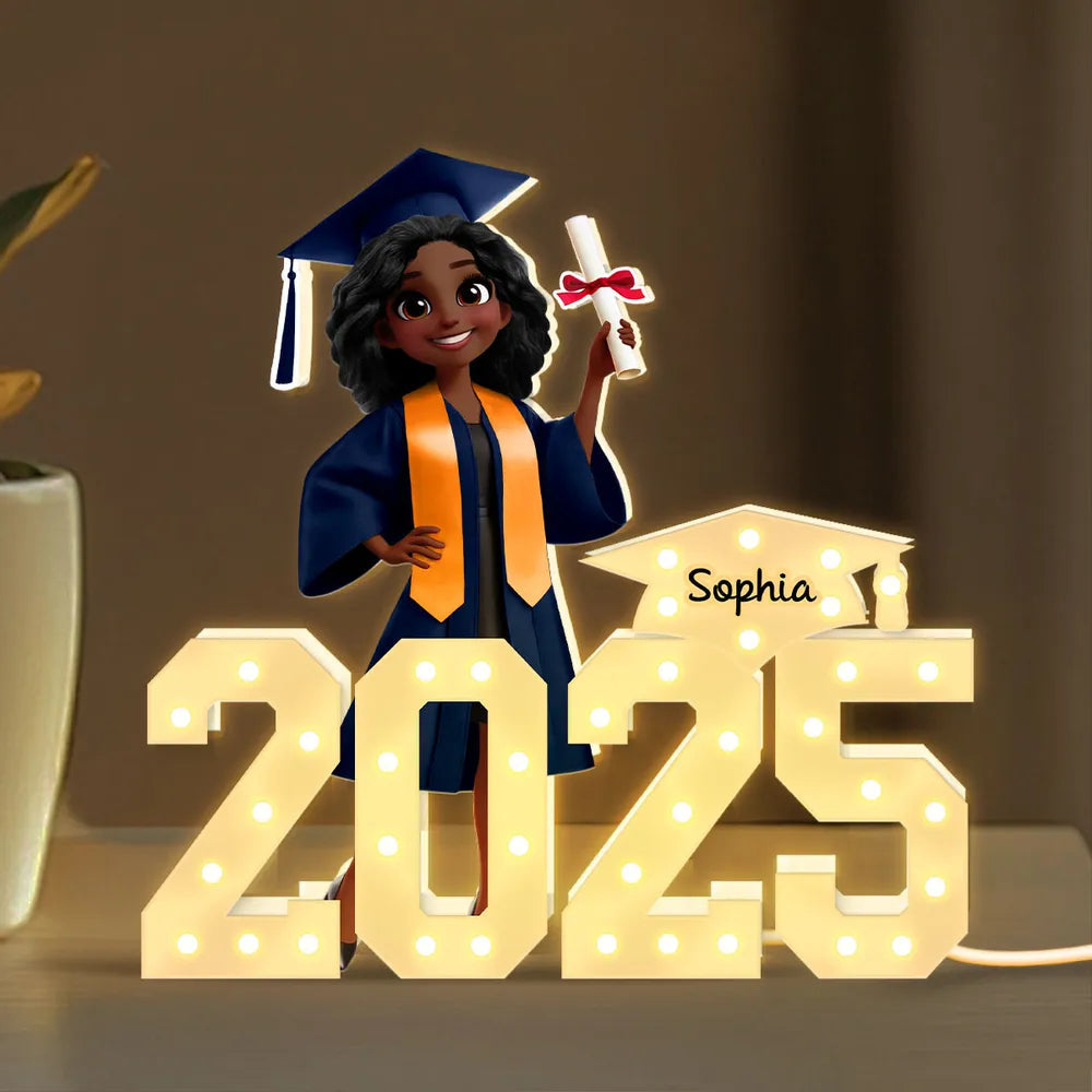 Custom Acrylic Light Box with Graduate and Personalized Design - Perfect Gift for Graduation
