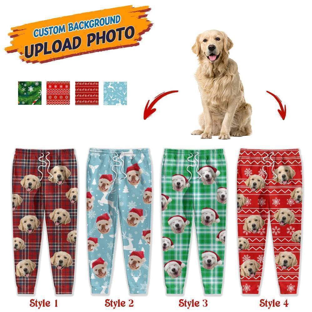 Custom Photo With Christmas Pattern Dog Men and Women's Sweatpants - Any Dog Lover Will Be Moved By This Gift