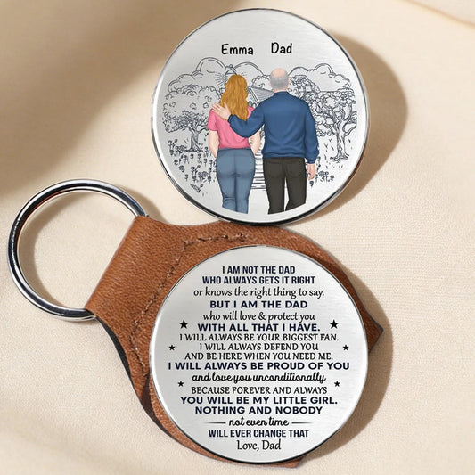 Personalized Pocket Hug for Daughter from Dad, Custom Keepsake Token with Walking Together Art, Unique Gift She Can Carry