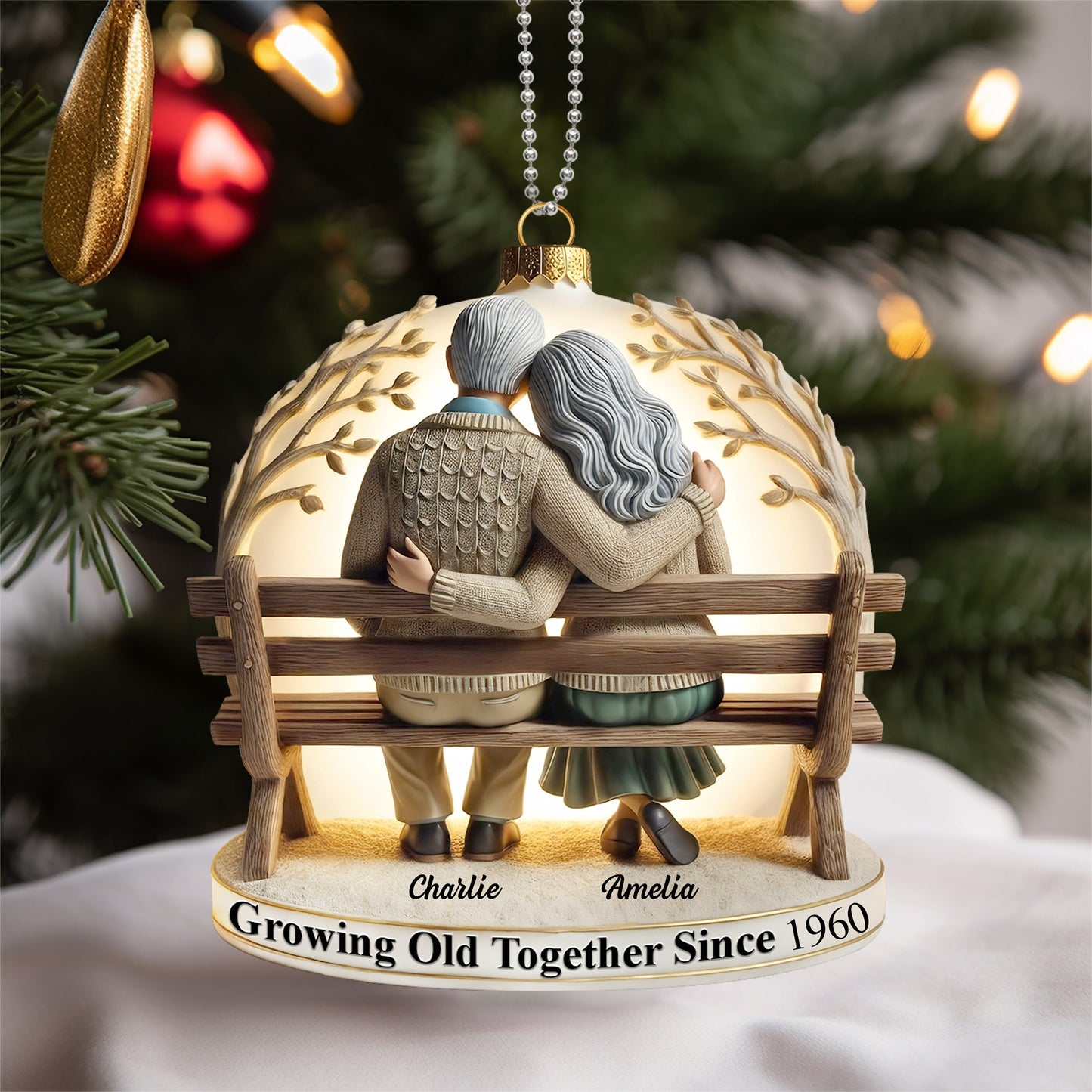 Custom Acrylic Ornament - "Growing Old with You" Unique Gift for Couples