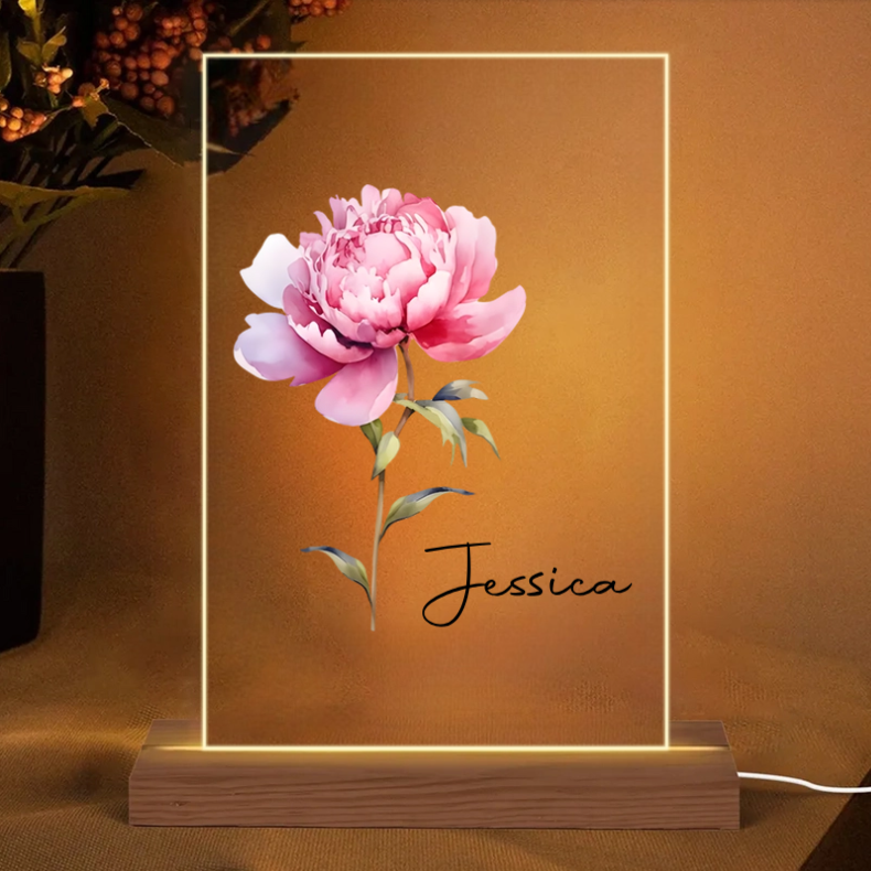 Personalized Floral Wine Glass - Custom Name Cup or Ornament or Keychain or Poster or Plaque - Perfect Gift for Her, Birthdays, and Special Occasions