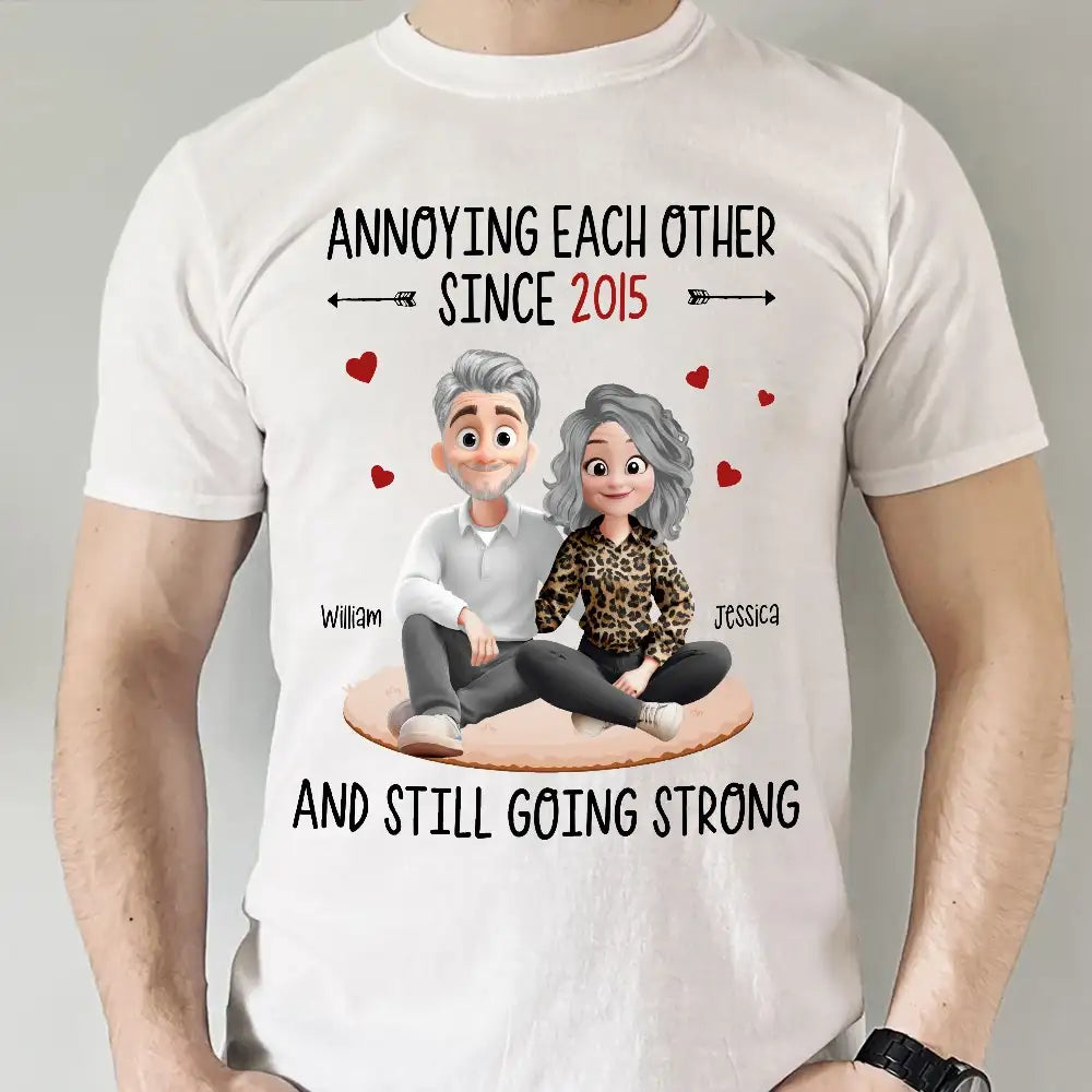 Funny Couple Cartoon Classic Tee, playful love design for partners, perfect as a thoughtful gift and everyday wear