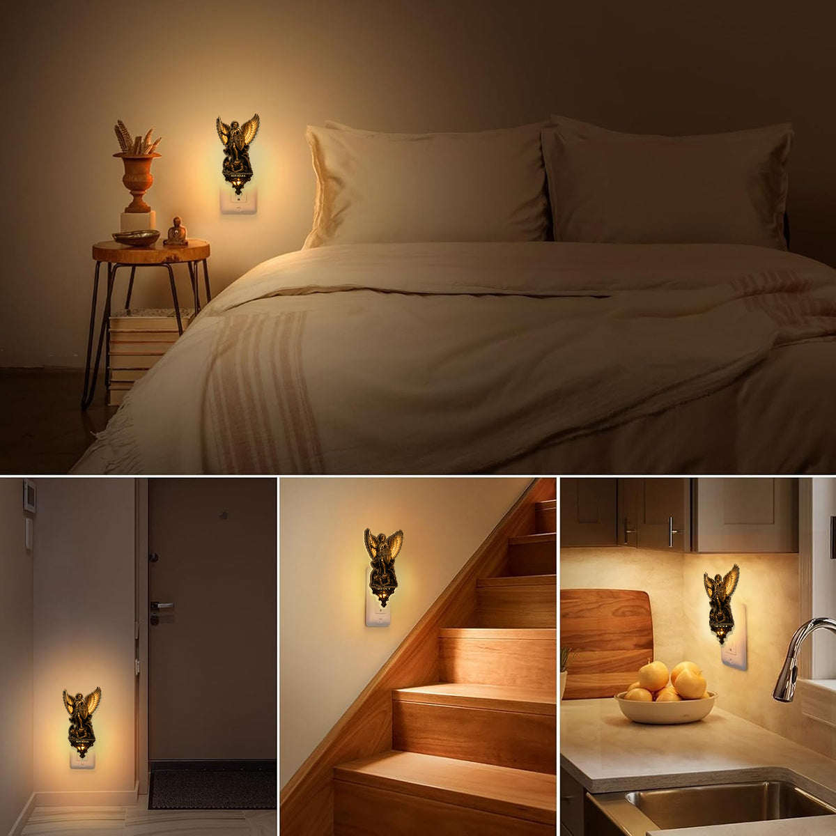 Archangel Michael, Guardian Of Light & Valor - Personalized Christian Plug-In Night Light
