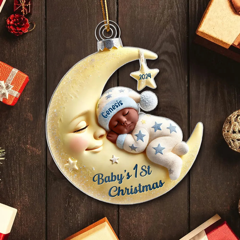Baby's 1st Christmas Acrylic Ornament – Personalized Baby Keepsake Gift