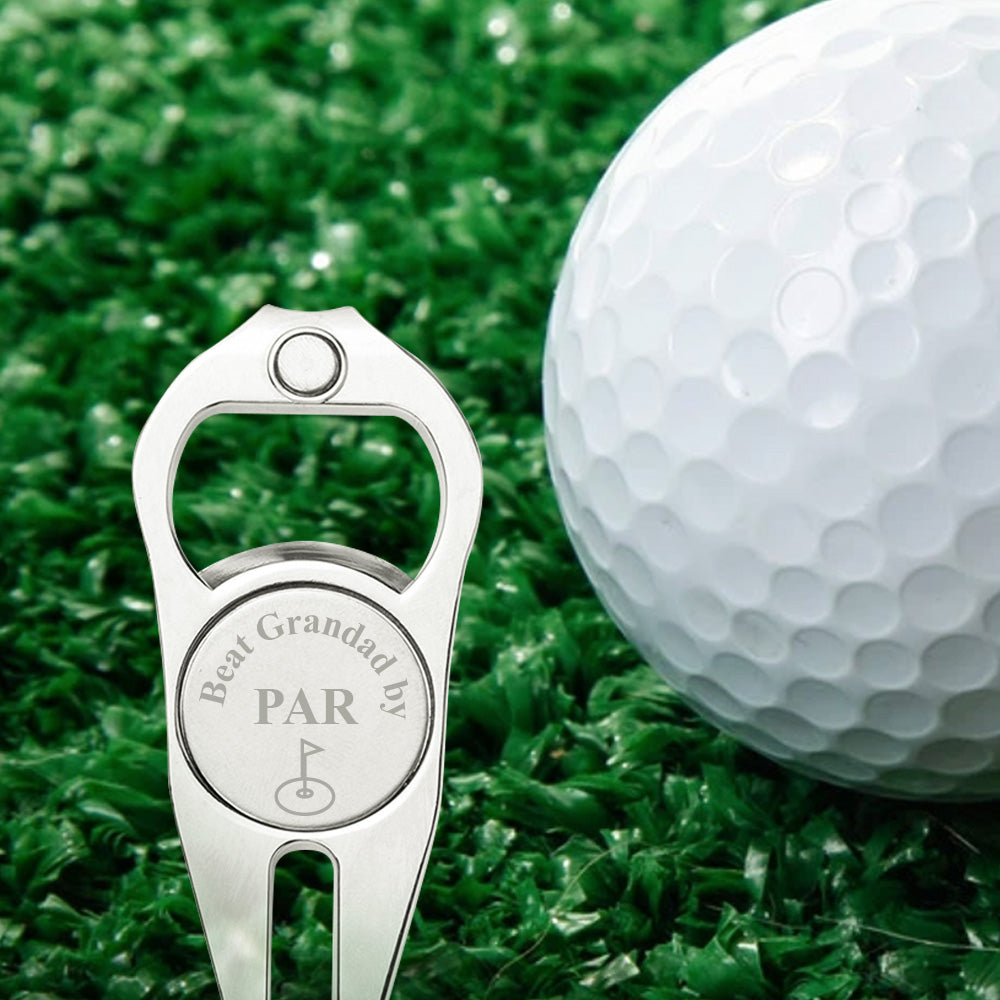 Best Dad/ Grandad/ Papa... By Par Bottle Opener - Golf gift for dad, him, boyfriend, husband, grandpa - Personalized Golf Fork Ball Marker