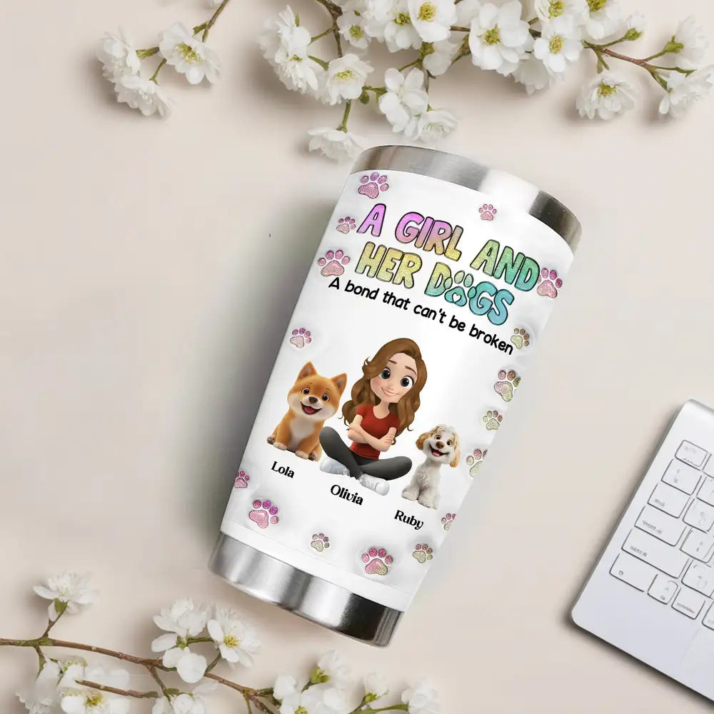 Personalized Insulated Travel Tumbler for Dog Moms & Lovers
