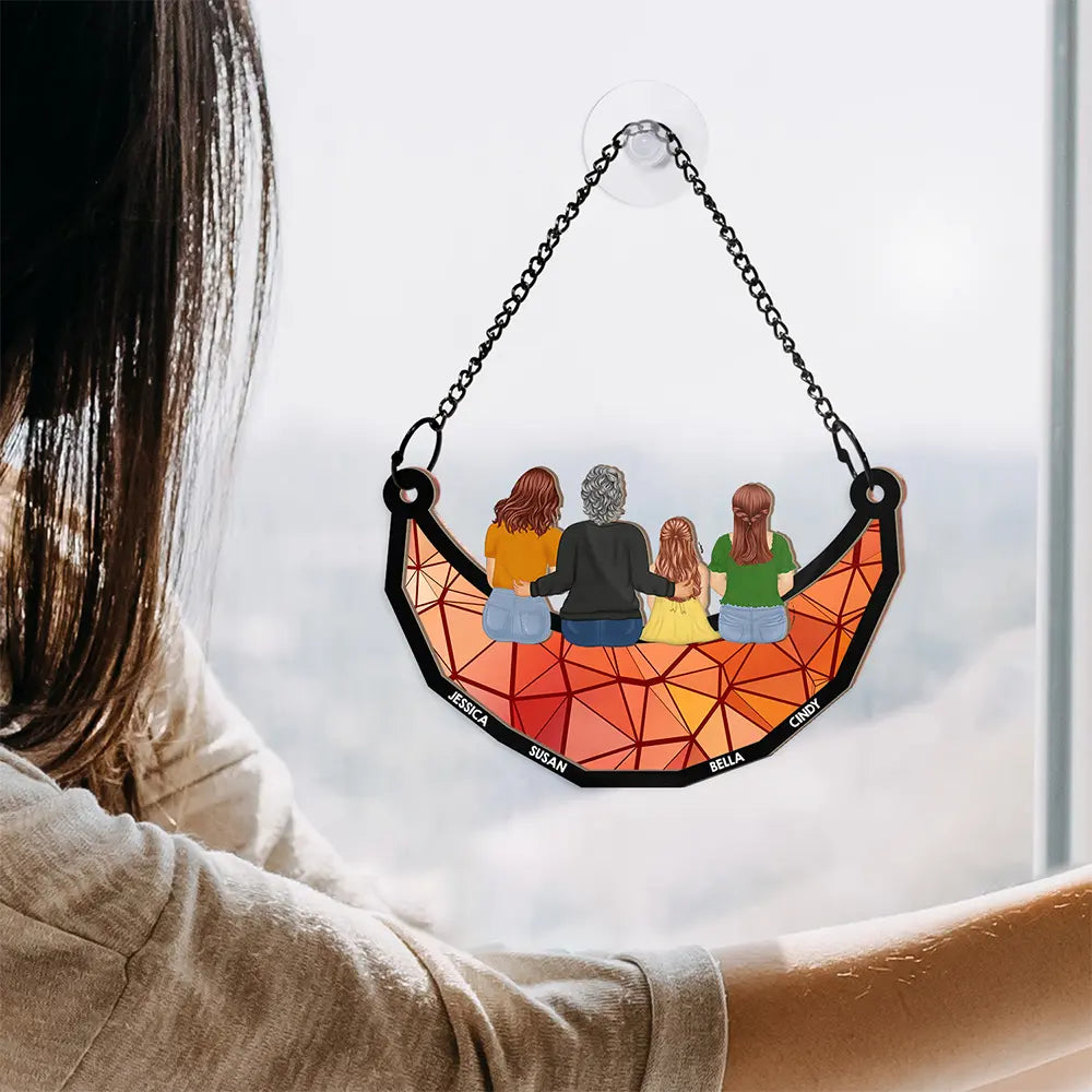Custom Grandkids & Grandma Moon Ornament - Personalized Family Gift