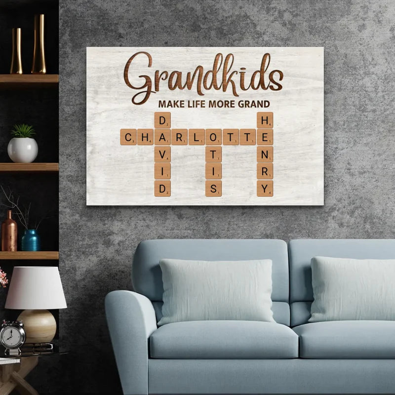 Personalized Grandkids Poster – Custom Name Art Gift for Grandparents