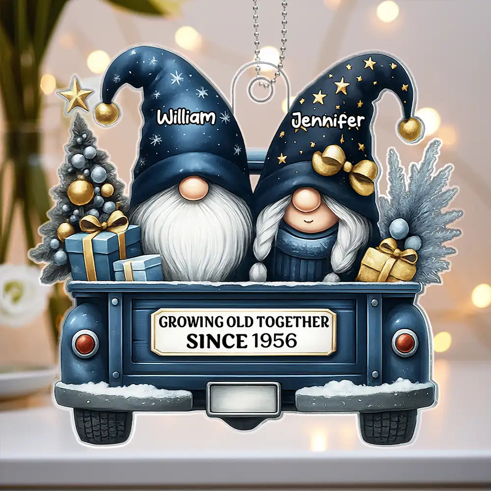 Personalized Acrylic Car Hanger for Couples – “Growing Old Together” Custom Gift