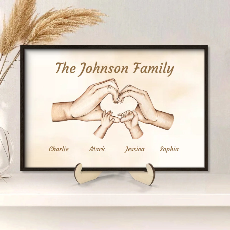 Personalized Family Hands Poster, Keychain, Plaque, Ornament, Sign - Unique Gift for Loved Ones