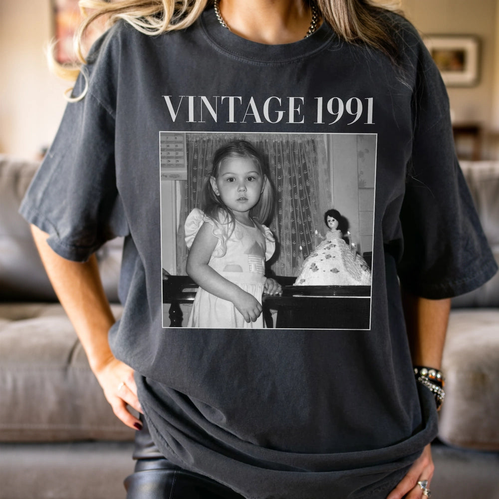 Nostalgic Personalized Photo Classic Tee Vintage Style Keepsake You Can Customize A Unique Creative Gift for Family