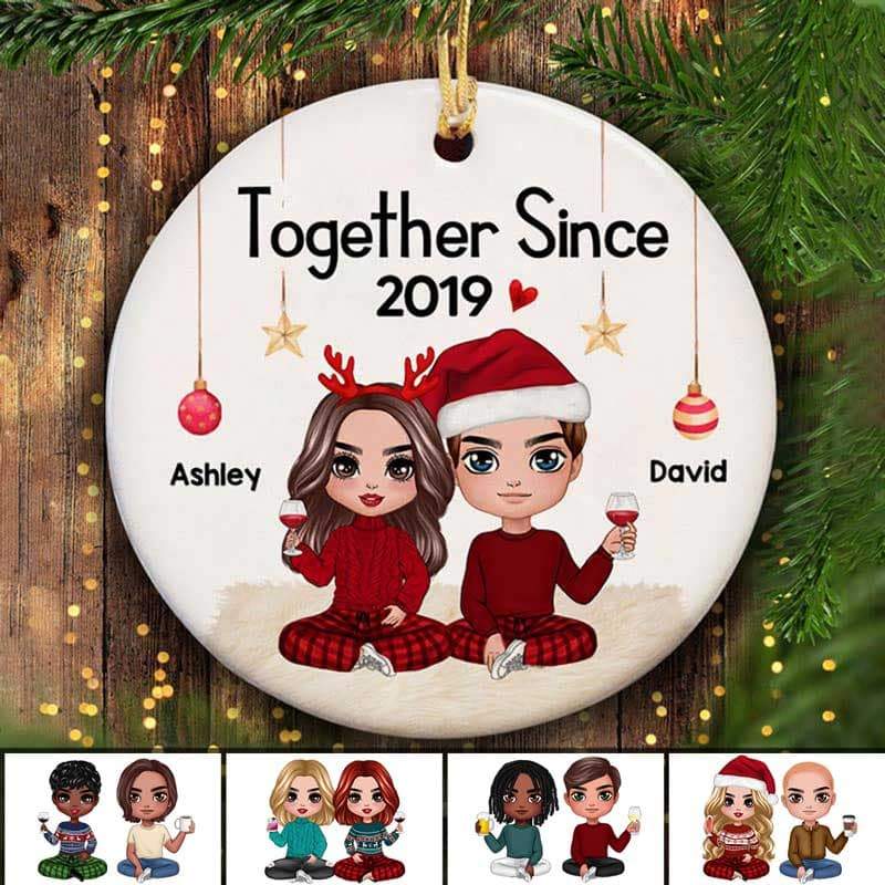 Custom Ceramic Ornament for Lovers - Christmas Keepsake Gift