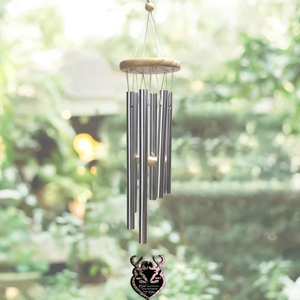 God Blessed The Broken Road - Personalized Hunting Wind Chime