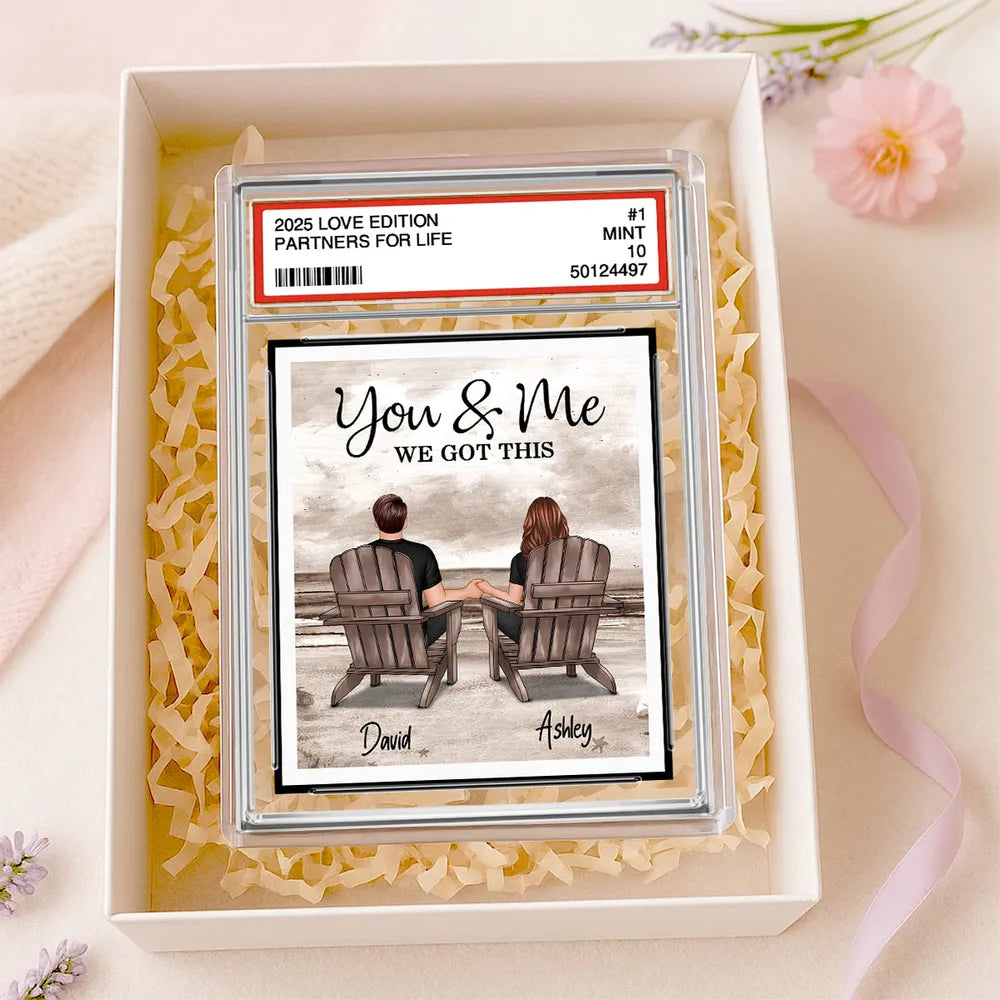 Rectangle Acrylic Block Plaque with Couple Beach Back View Design, High Clarity, Heartwarming Gift for Lovers