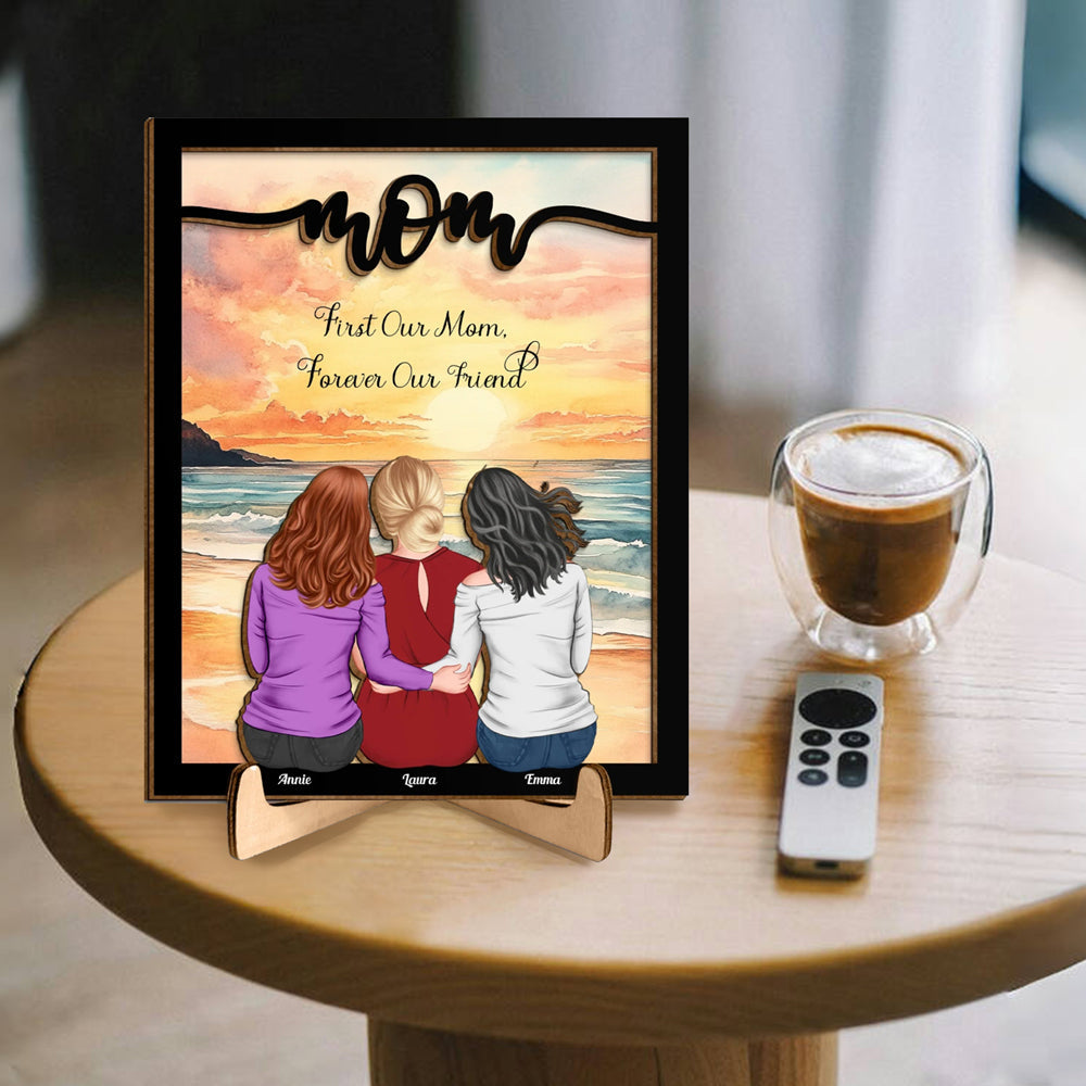 Mother and Daughters Forever Linked Together – Custom Plaque for Family Love and Memories