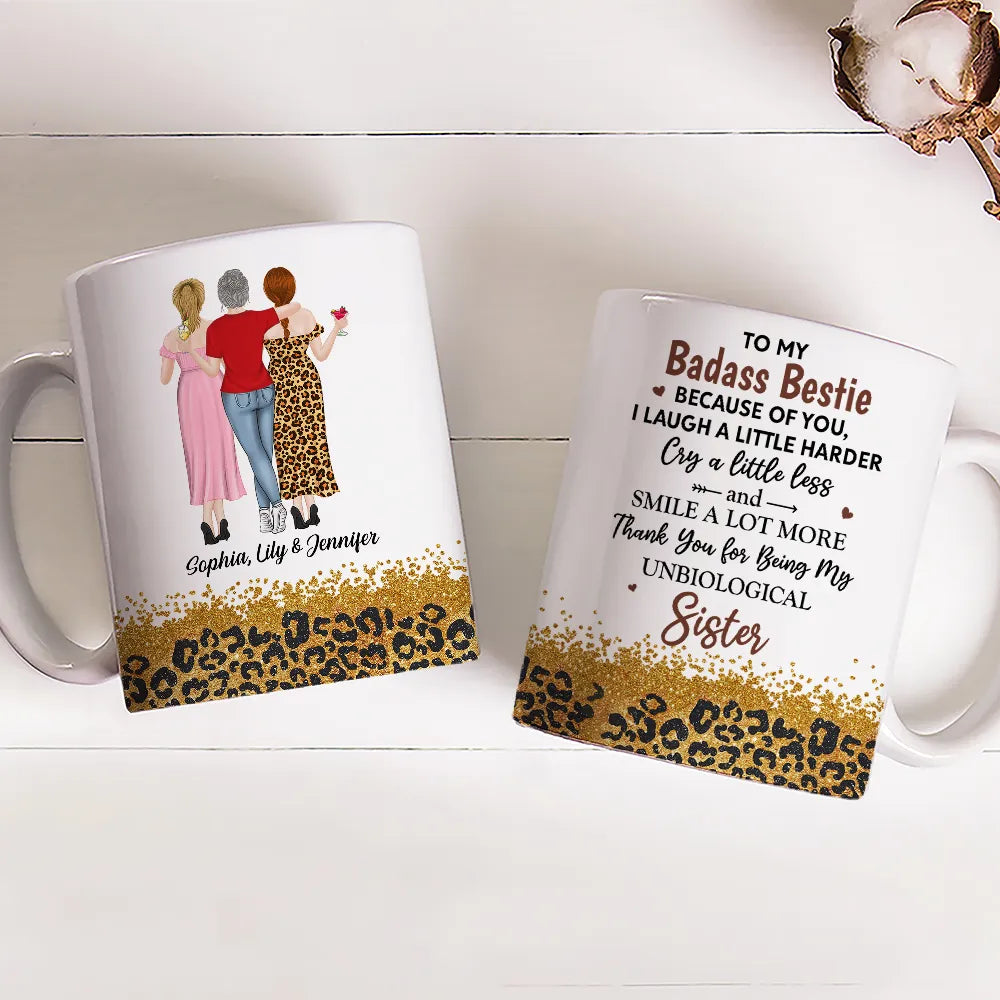 White Ceramic Mug for Best Friends – Heartfelt Unbiological Sister Gift to Share Joy