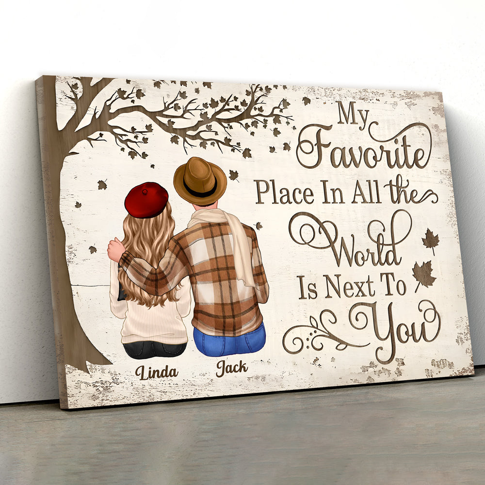 Personalized Couples Poster – Custom Name Romantic Canvas Print