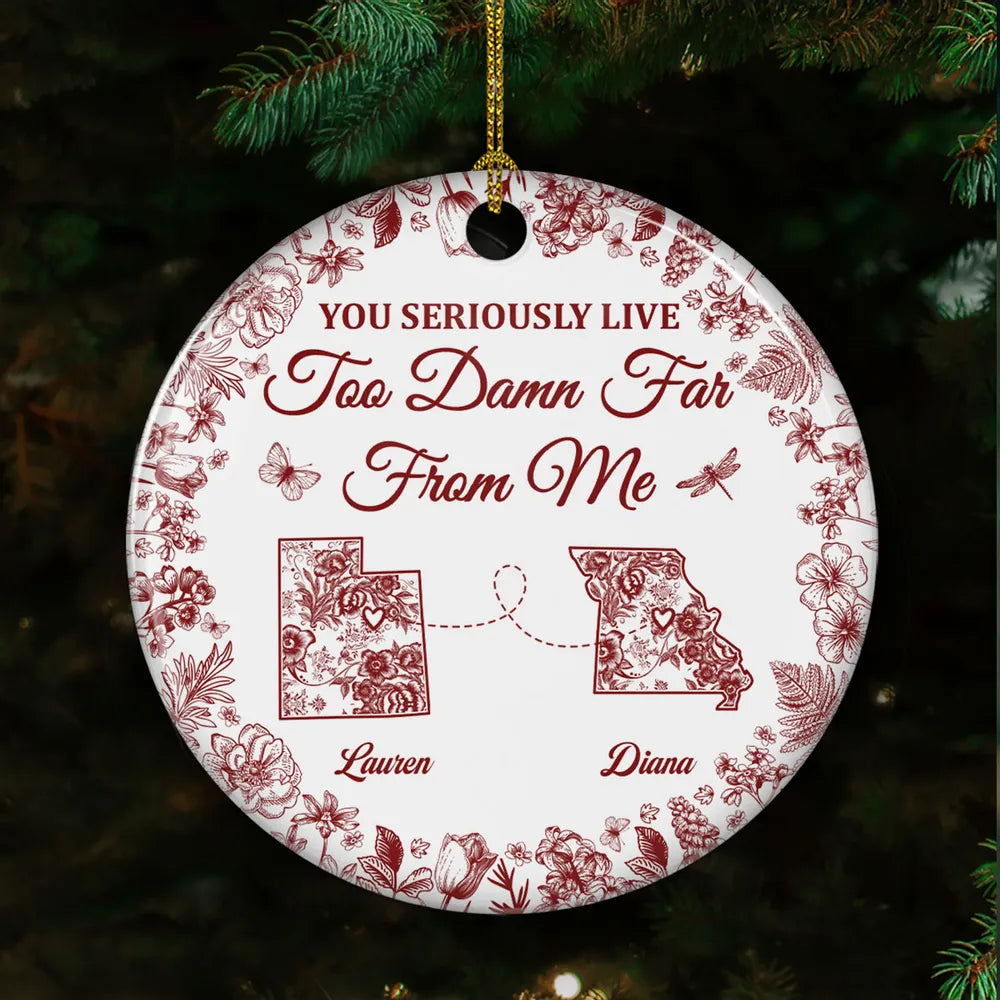 Friendship Across Distance Ceramic Ornament Sisters Meaningful Gift