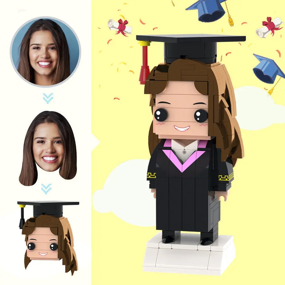 He/She Believed She/He Could So She/He Did - Personalized Graduation Graduation Photos Brick Figures