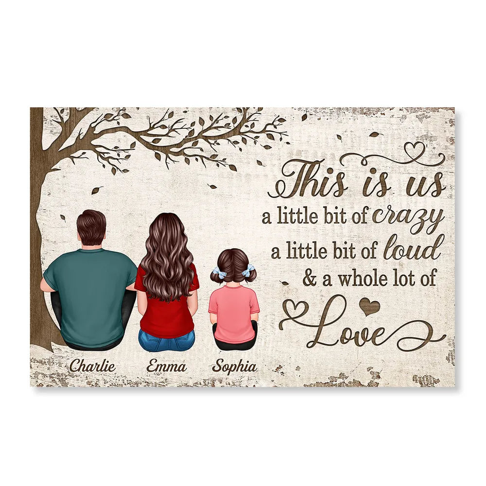 Personalized Family Poster Back View This Is Us Quote Wall Art Unique Gift for Mom or Parents