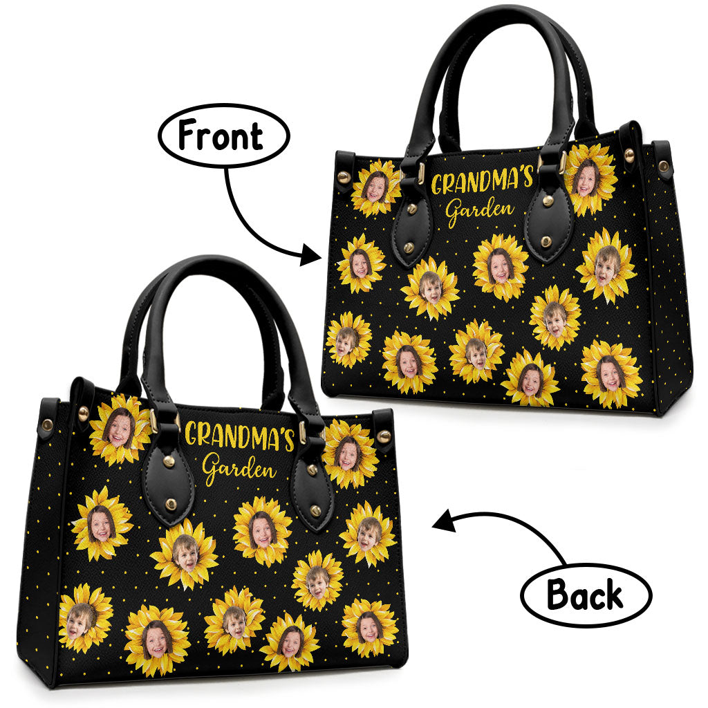Grandma’s Garden - Gift for grandma, mom - Personalized Leather Handbag