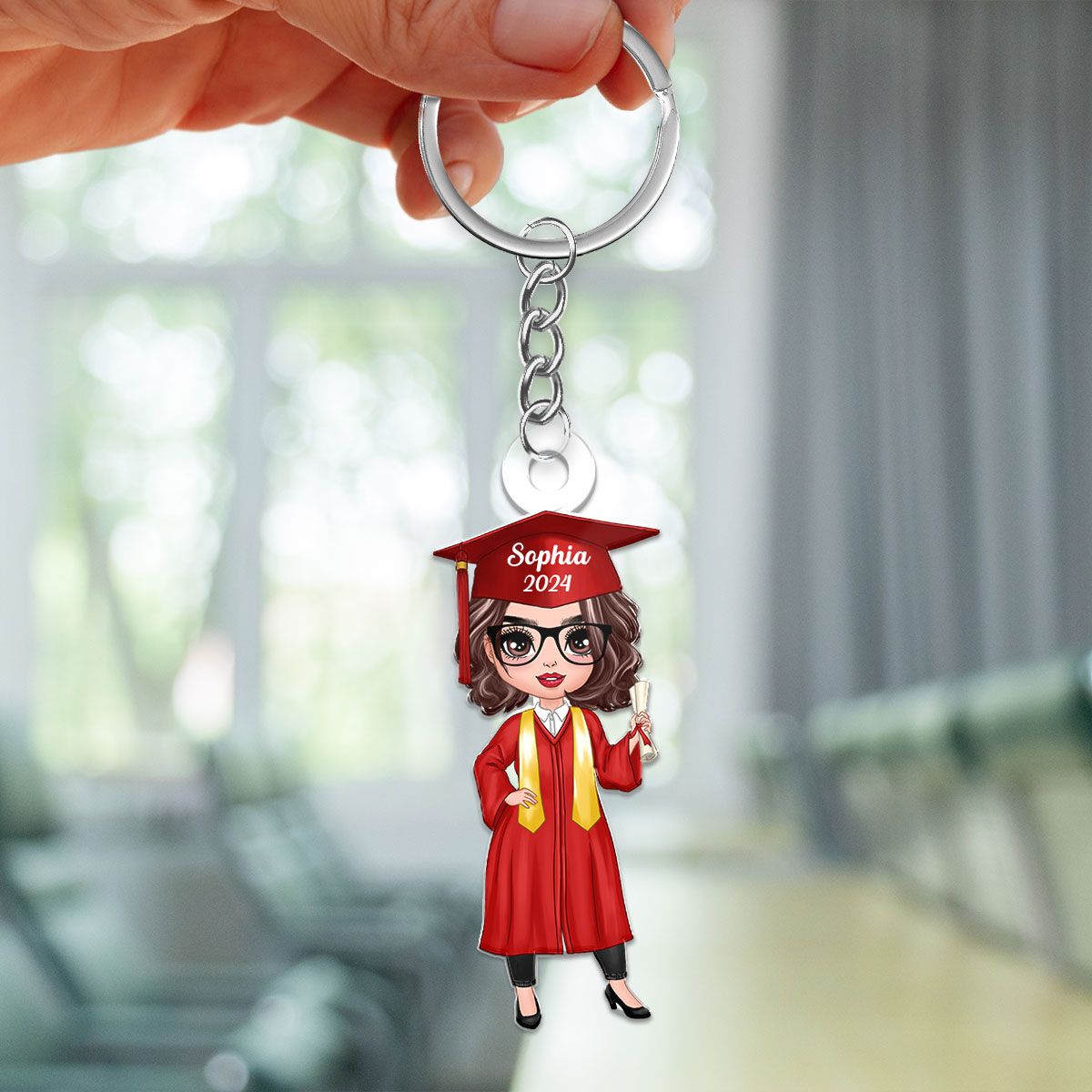 Personalized Graduation Acrylic Keychain, Creative Gift for Classmates, Heartwarming Graduation Gift from Parents