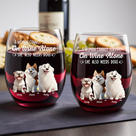 Personalized Dog Lover Wine Glass - Custom Cup Gift