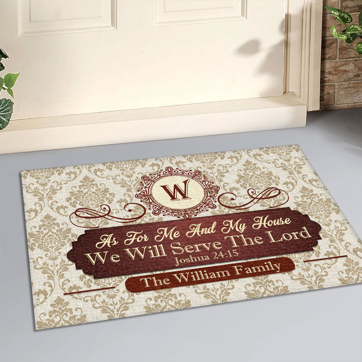 Personalized Doormat As For Me And My House We Will Serve The Lord Unique Christian Home Entry Gift