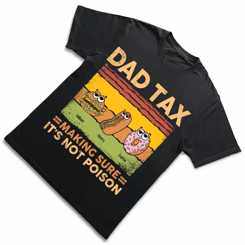 Funny Father’s Day Classic Tee – Personalized Donut, Burger & Hotdog with Kids' Names