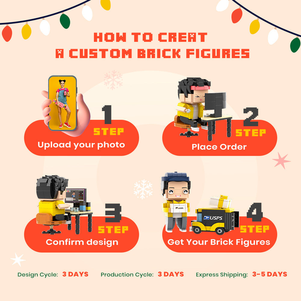 I Love You Forever - Personalized Husband And Wife Photos Brick Figures