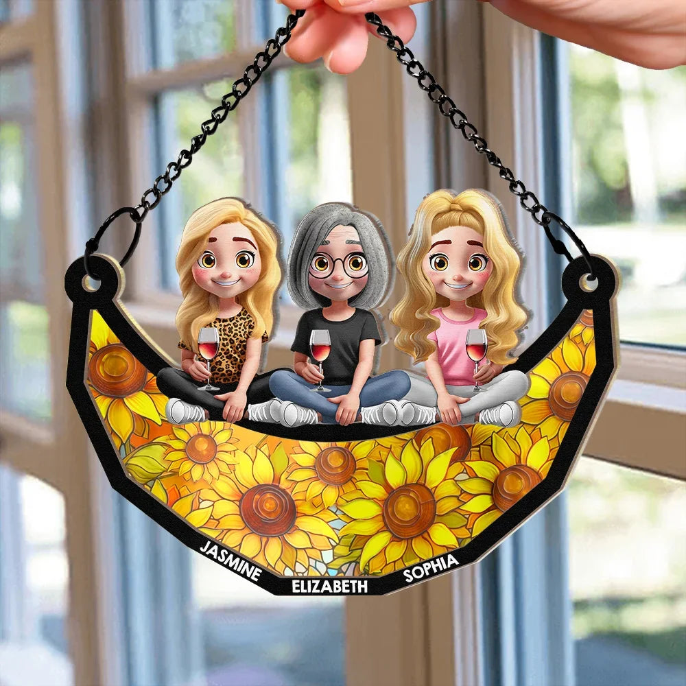 Customized Family Bond Ornament – Personalized Wood and Acrylic Swing Design for Mother’s Day