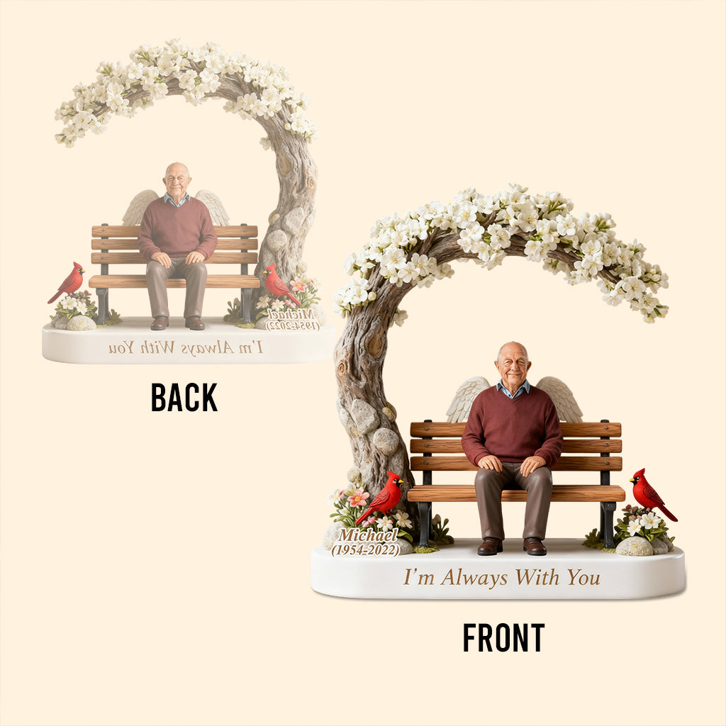 Custom Memorial Latin Grandma Bench Figurine - Personalized Funeral Remembrance Diorama Statue, Sympathy Loss of Grandma Wife Angel Family Keepsake
