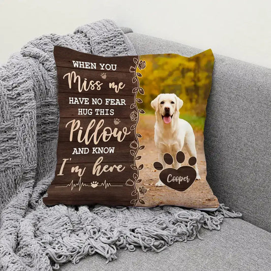 Personalized Pet Memorial Pillow with Custom Photo & Name