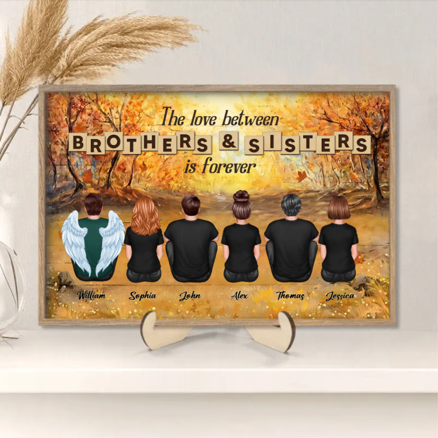 Personalized Brothers & Sisters Forever Poster or Canvas, Keychain, Plaque, Car Hanger, Wallet Card - Perfect Gift for Siblings, Memorial Keepsake